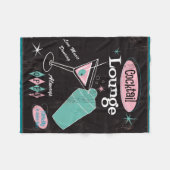 Retro Cocktail Lounge Fleece Deken (Voorkant (Horizontaal))