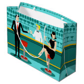 Retro Cocktail Lounge Gift Bag Large Cadeautasje (Achterkant Gekanteld)