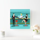 Retro Cocktail Lounge Horloge Mur Acrylique (Maison)