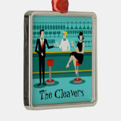 Retro Cocktail Lounge-kerstversiering Metalen Ornament (Rechts)