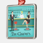 Retro Cocktail Lounge-kerstversiering Metalen Ornament (Links)