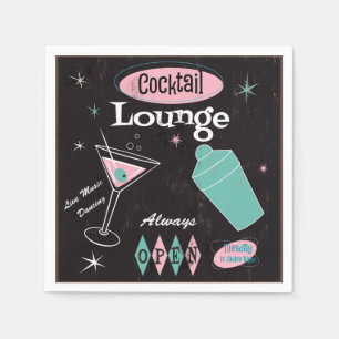 Retro Cocktail Lounge Napkins Servet