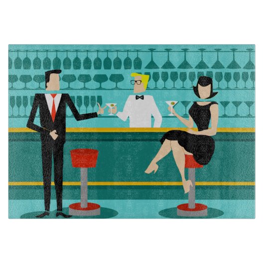 Retro Cocktail Lounge Planche à découper (Devant)