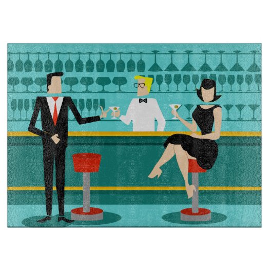 Retro Cocktail Lounge Planche à découper (Devant)