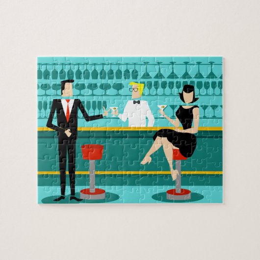 Retro Cocktail Lounge Puzzle Legpuzzel (Horizontaal)