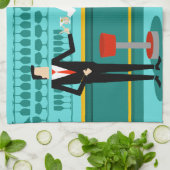 Retro Cocktail Lounge Serviette de cuisine (Plié)