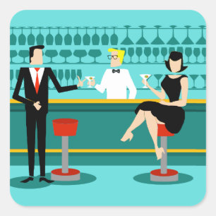 Retro Cocktail Lounge Stickers