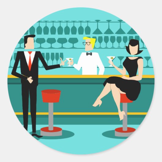 Retro Cocktail Lounge Stickers (Voorkant)
