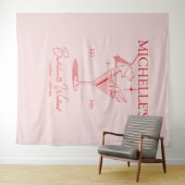 Retro Cocktail Meisjesuitje Party Wandkleed (In Situ (horizontaal))