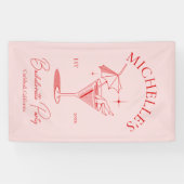 Retro Cocktail Meisjesuitje Spandoek (Horizontaal)