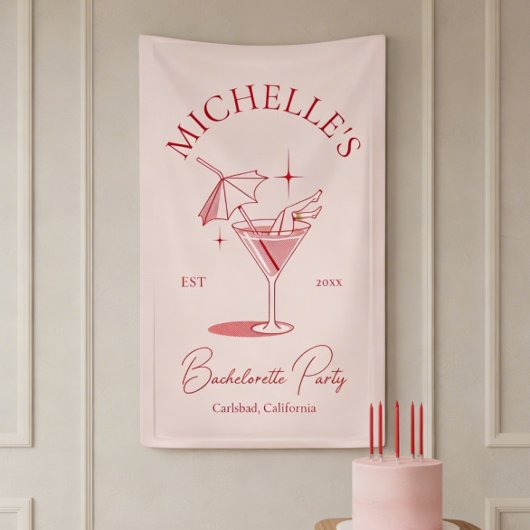 Retro Cocktail Meisjesuitje Spandoek
