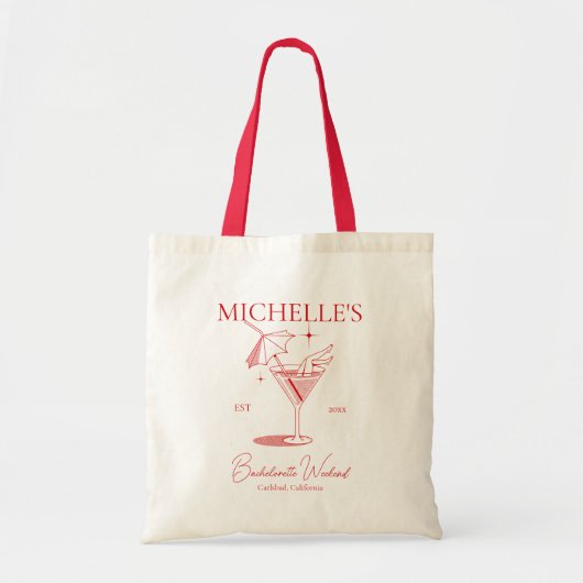 Retro Cocktail Meisjesuitstap Tote Bag (Voorkant)