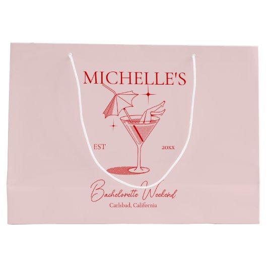 Retro Cocktail Meisjesuitstapfeestje Groot Cadeauzakje (Achterkant)