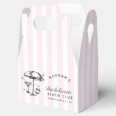 Retro Cocktail Modern Bachelorette Zwart & Roze Bedankdoosjes (Geopend)