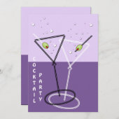 Retro Cocktail party Invitation (Devant / Derrière)