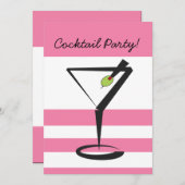 Retro Cocktail party Invitation (Devant / Derrière)
