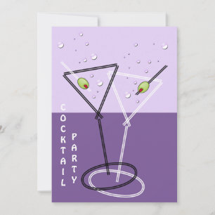 retro Cocktail party Invitation Kaart