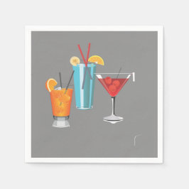 Retro Cocktail Trio Servetten