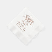 Retro Cocktail vrijgezellenfeest bruine papieren s Servet (Hoek)