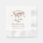 Retro Cocktail vrijgezellenfeest bruine papieren s Servet (Voorkant)