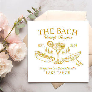 Retro cocktails Het Bach Gele Bachelorette Feest Servet