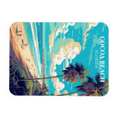 Retro Cocoa Beach Florida Reismagneet Magneet (Horizontaal)