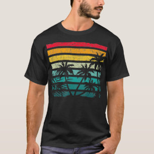 Retro Coconut Palm Beach Exotic Tropical Sum T-shirt