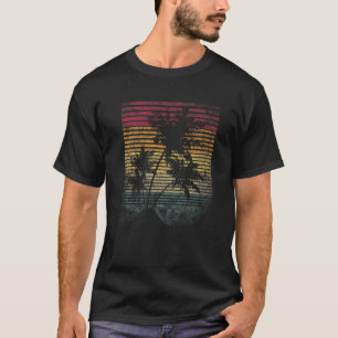 Retro Coconut Palm Trees Beach Summer Vacay Tropic T-shirt