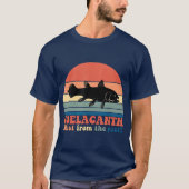 Retro Coelacanth Silhouette Sunset T-shirt (Voorkant)
