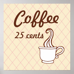 Retro Coffee Art Poster afdrukken