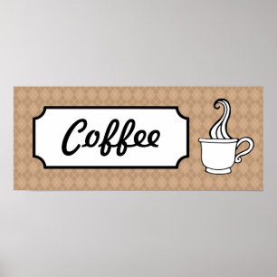 Retro Coffee Art Poster afdrukken