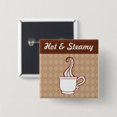 Retro Coffee-Button Vierkante Button 5,1 Cm (Voorkant /achterkant)