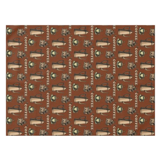 Retro Coffee Cafe Pattern Tafelkleed (Voorkant (Horizontaal))