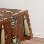 Retro Coffee Cafe Pattern Tafelkleed (Voorbeeld)