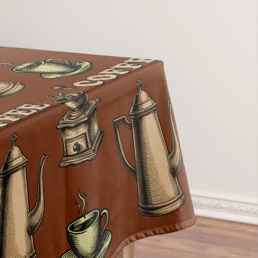 Retro Coffee Cafe Pattern Tafelkleed (Voorbeeld)