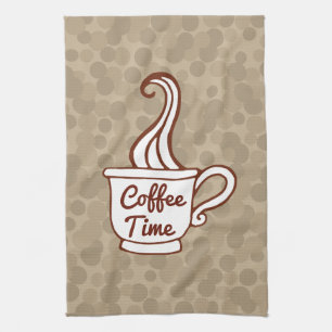 Retro Coffee Cup Diner Kitchen Towel Gift Theedoek