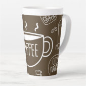 Retro Coffee Cup Pattern Mok – Perfect voor Barist (Rechterhoek)