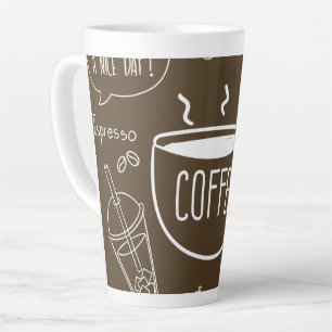Retro Coffee Cup Pattern Mok – Perfect voor Barist