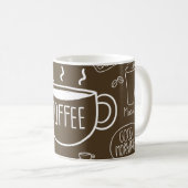 Retro Coffee Cup Pattern Mok – Perfect voor Barist (Voorkant rechts)