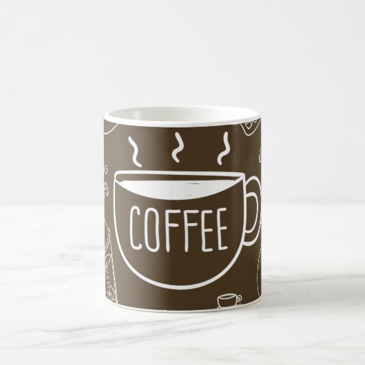 Retro Coffee Cup Pattern Mok – Perfect voor Barist (Center)