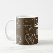 Retro Coffee Cup Pattern Mok – Perfect voor Barist (Links)
