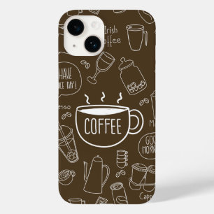 Retro Coffee Cup Pattern Mok – Perfect voor Barist Case-Mate iPhone 14 Hoesje