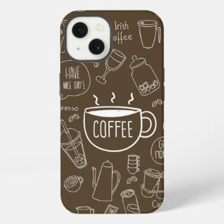 Retro Coffee Cup Pattern Mok – Perfect voor Barist iPhone 13 Hoesje