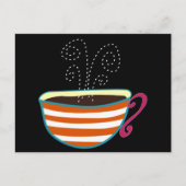 Retro Coffee Cup Tea Custom Briefkaart (Voorkant)