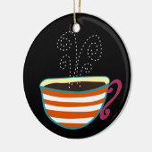 Retro Coffee Cup Tea Custom Keramisch Ornament (Links)