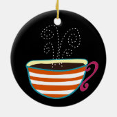 Retro Coffee Cup Tea Custom Keramisch Ornament (Achterkant)