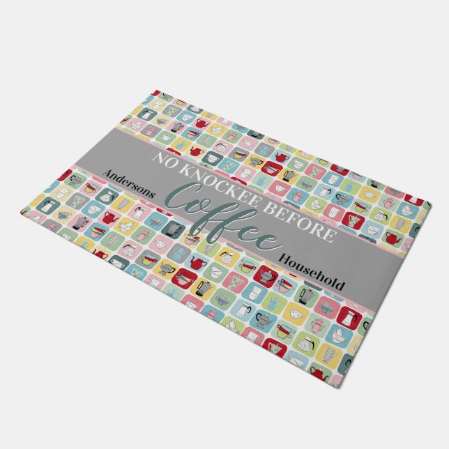 Retro Coffee Deurmat (Schuin)
