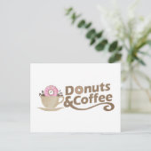 Retro Coffee en Donuts Briefkaart (Staand voorkant)