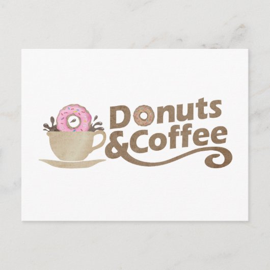 Retro Coffee en Donuts Briefkaart (Voorkant)