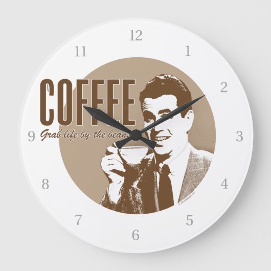 Retro Coffee Grote Klok (Voorkant)